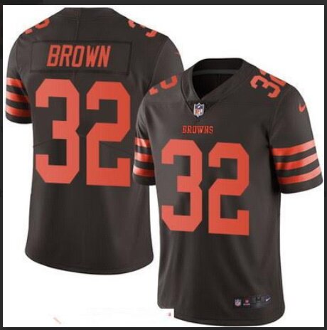 Men Cleveland Browns 32 Brown Brown 2024 Nike Limited NFL Jersey style 1